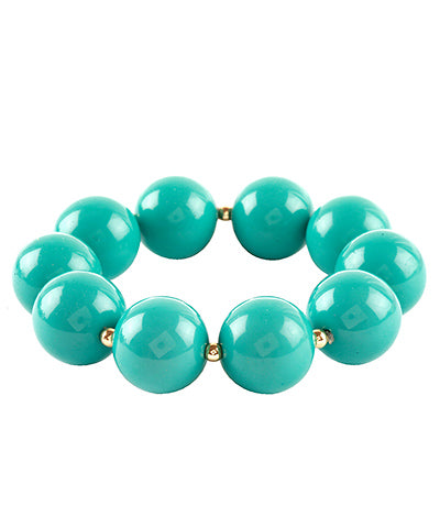 Turquoise Acrylic Bauble Bead Statement Bracelet