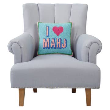 I Love Mahj Hooked Pillow