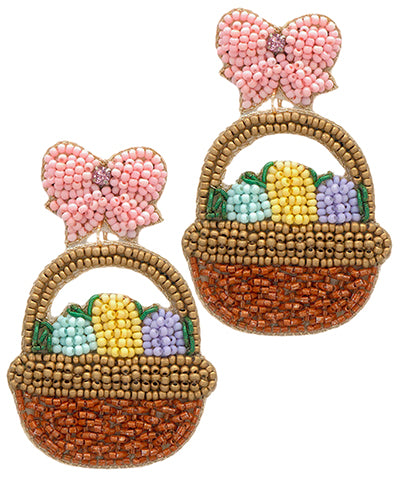Easter Basket Beaded Earrings