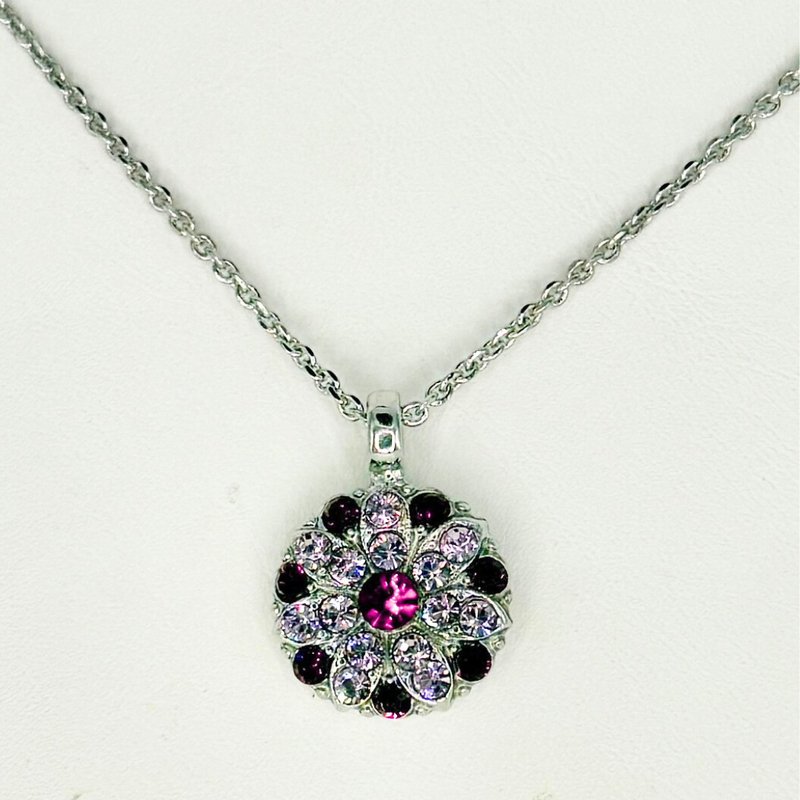 Mariana Guardian Angel Necklace in Cranberry Crush on Rhodium