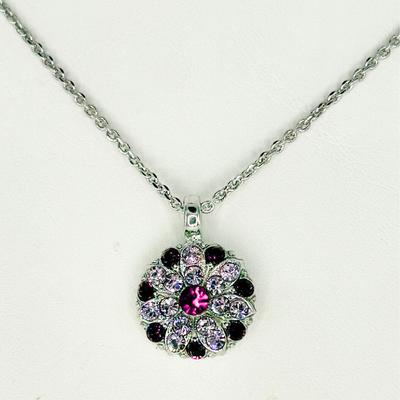 Mariana Guardian Angel Necklace in Cranberry Crush on Rhodium