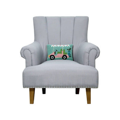 Golf Cart  Hooked Pillow