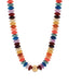 Dark Multi Acrylic Bauble Bead Necklace With Gold Bead