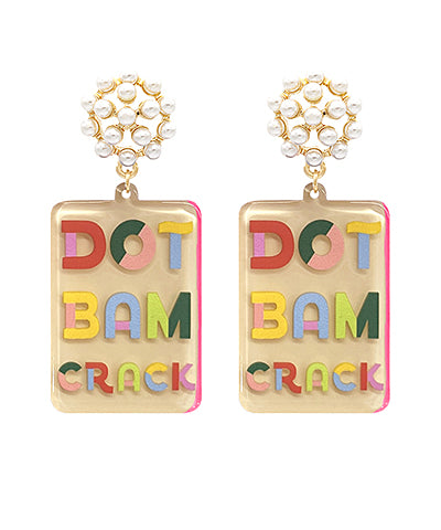 Mahjong Pearl Cluster Earring-Dot Bam Crack