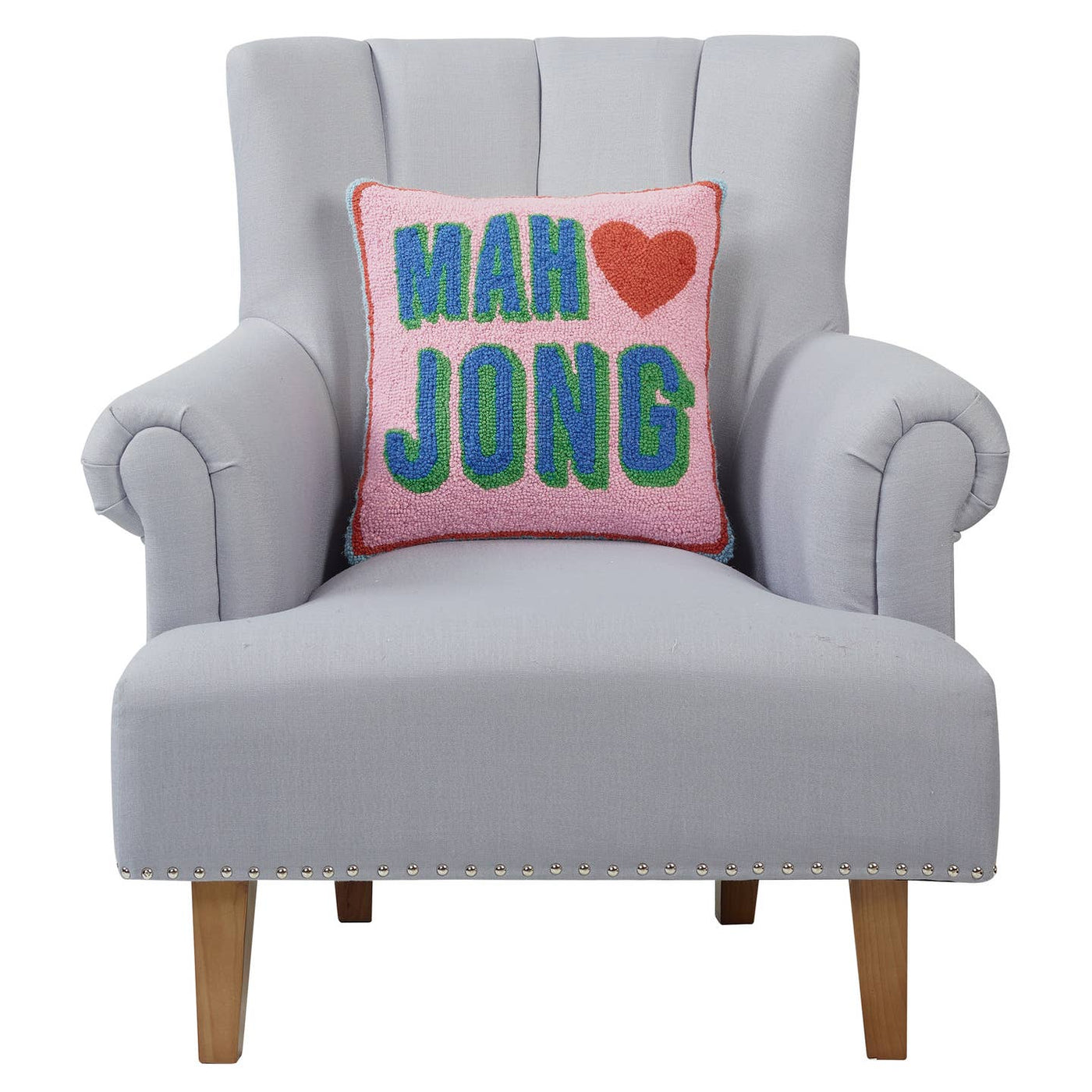 Mah Jong Hooked Pillow