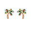 Christmas Crystal and Enamel Palm Tree Earring