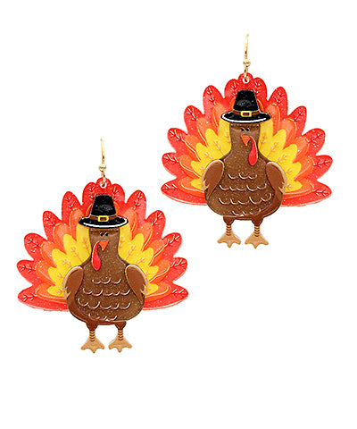 Acrylic Turkey Earrings