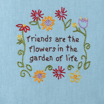 Friends Are The Flowers Of Life Towel With Yellow Pom Pom