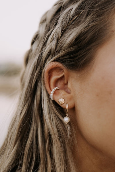 Bondi Pearl Hoop Earrings