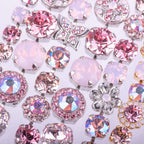 Mariana Small Double Drop Earrings in Flamingo on Rhodium