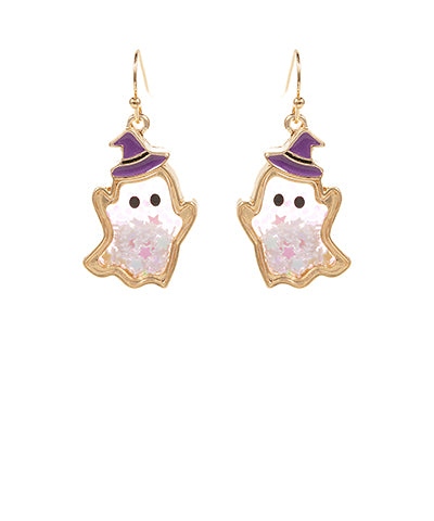 Acrylic Ghost Earrings With Stars