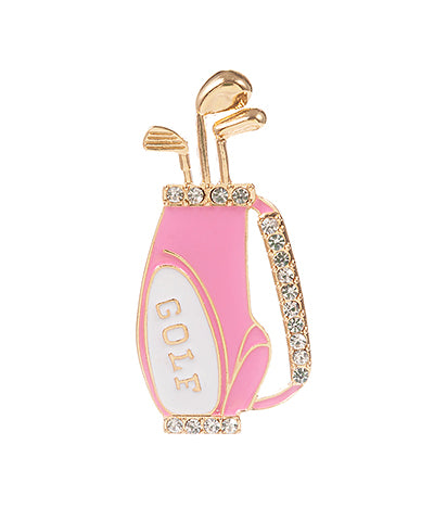 Pink Enamel Golf Bag Pin Main image