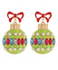 Crystal Christmas Ornament  Earrings With Bow-Green