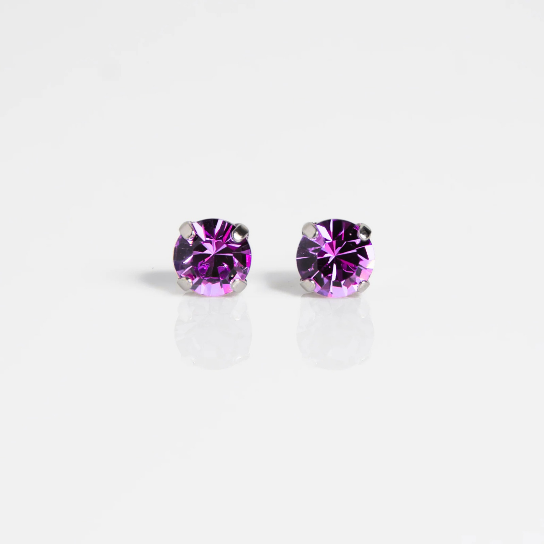 Mariana Single Violet on Rhodium Stud Main image