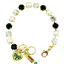 Mariana Plain Bracelet Emerald/Clear/Pearls on Gold