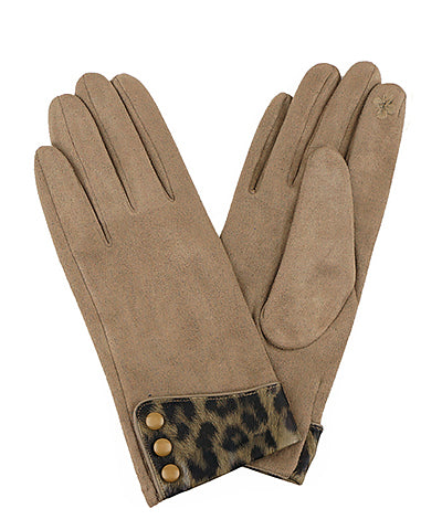 Leopard Cuff Smart Touch Gloves