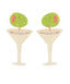 Acrylic  Martini Glass Earrings With Olive