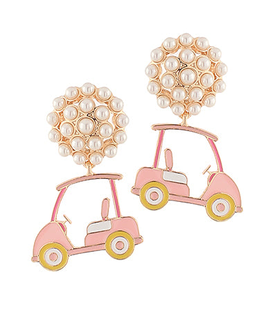 Pearl Cluster Golf Cart Post Earrings Main image