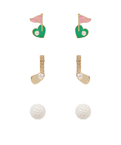 Mix and Match Golf Post Earrings