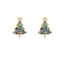 Colorful Christmas Tree Rhinestone Earrings With Star