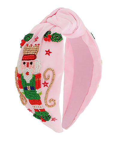Beaded Nutcracker Headband on Pink