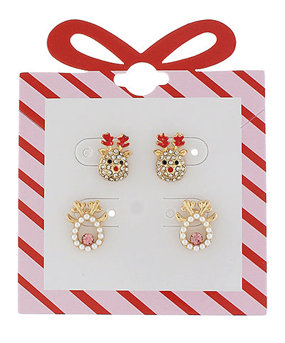 Pair of  Christmas Crystal Stud Earrings-Mix and Match