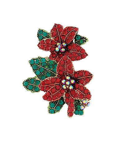Crystal Poinsettia  Pin