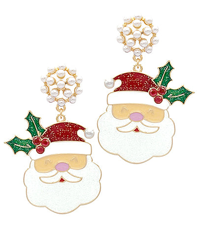 Santa Face Earring
