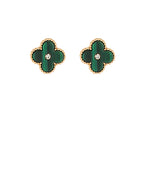 Green Clover Post Earrings