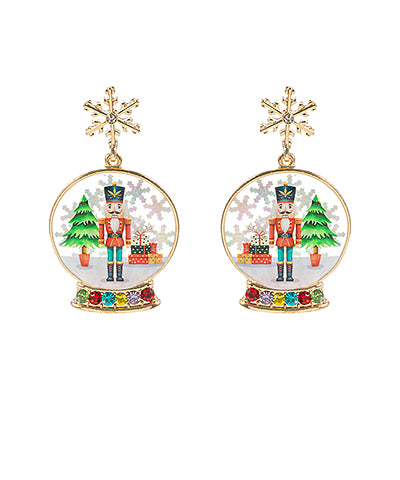 Nutcracker Snow Globe Earrings