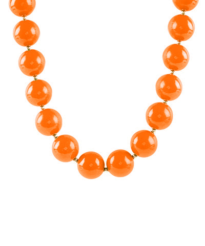 Orange Acrylic Bauble Bead Statement Necklace