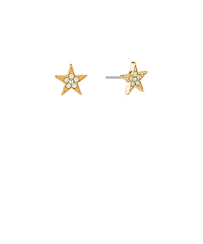Petite Pave Star Studs on Gold Main image