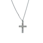 Mariana Plain Cross Pendant Clear on Rhodium