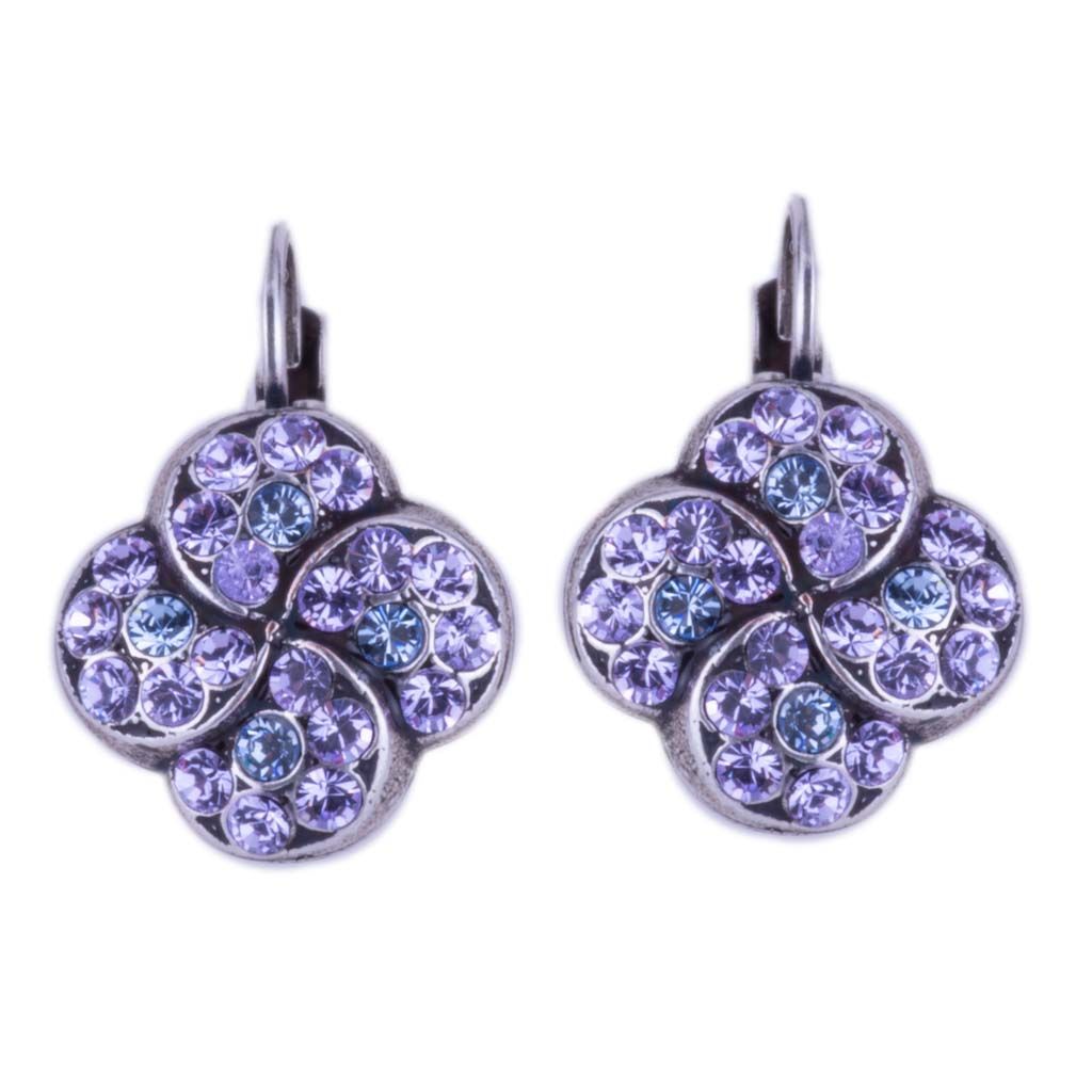 Mariana Quatrefoil Earring Electric Blue on Silver