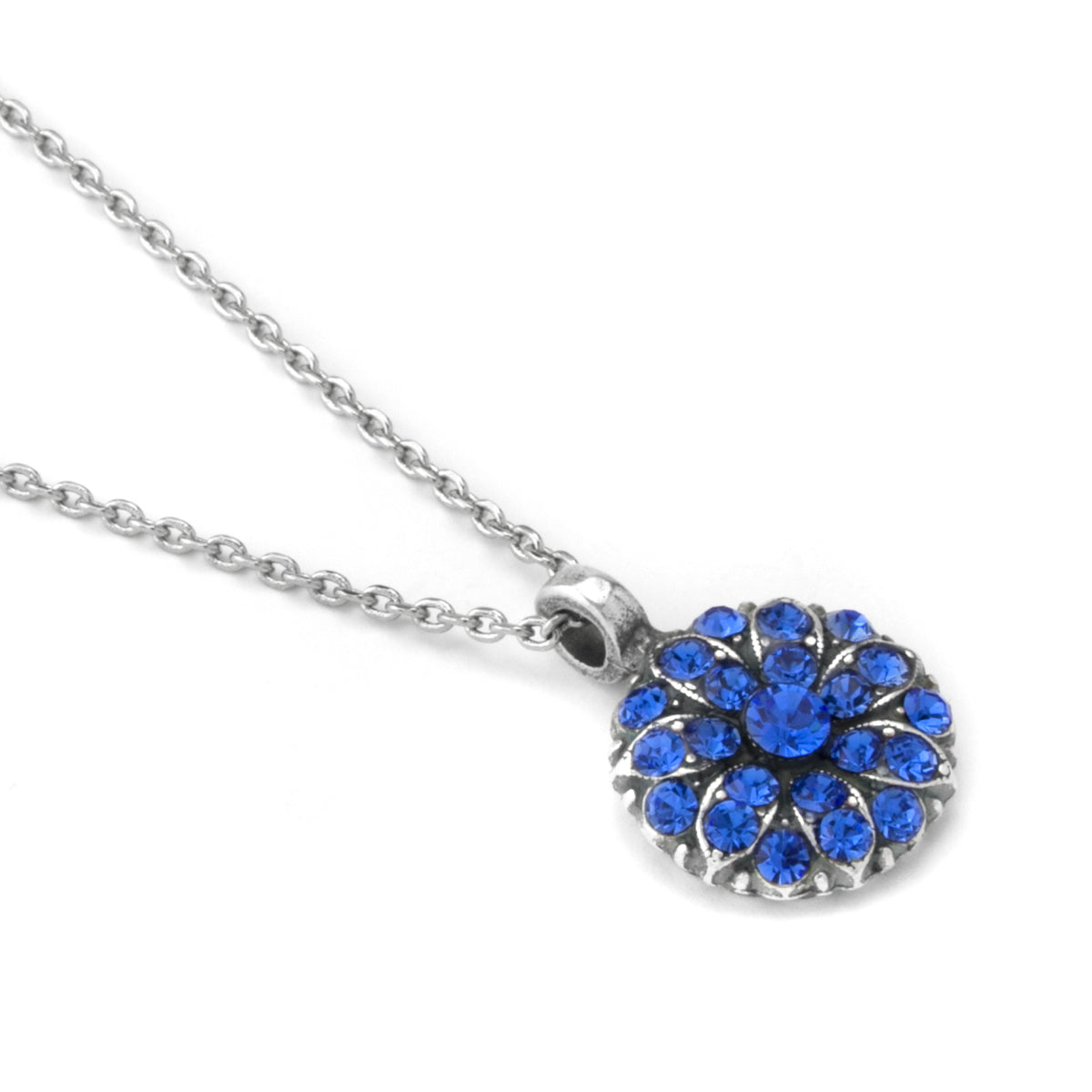 Mariana Guardian Angel Birthstone Necklace - September on Rhodium Main image
