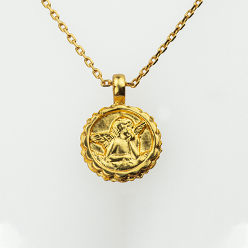 Mariana Guardian Angel Necklace Ivory on Gold