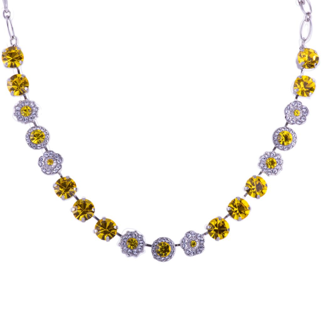Mariana Rosette Necklace Fields of Gold on Rhodium