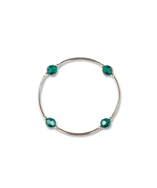 Birthstone Blessing Bracelet for May/ Christmas on Sterling Silver