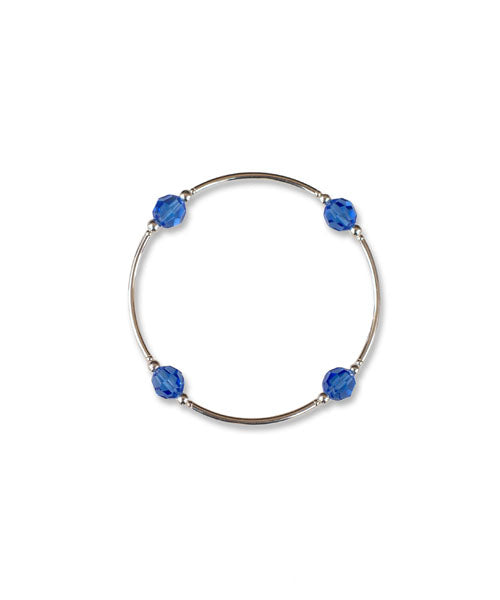 Birthstone Blessing Bracelet for September on Sterling Silver