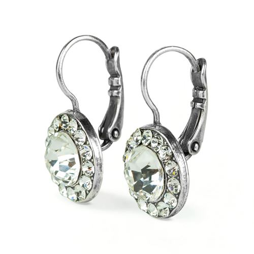 Mariana Halo Earrings in Icy Clear on Rhodium
