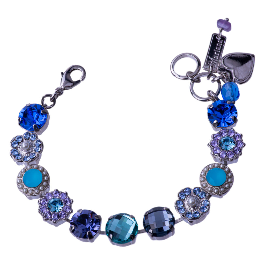 Mariana Medium Bracelet Electric Blue on Rhodium