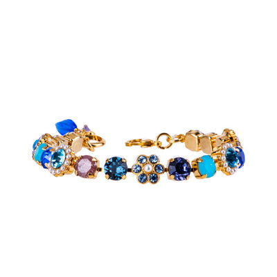 Mariana Bracelet Small Flower Electric Blue on Rose Gold