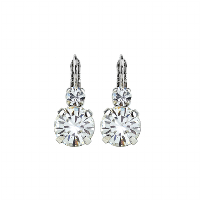 Mariana Double Drop Earrings in Clear on Silver