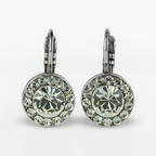 Mariana Halo Earrings in Icy Clear on Rhodium