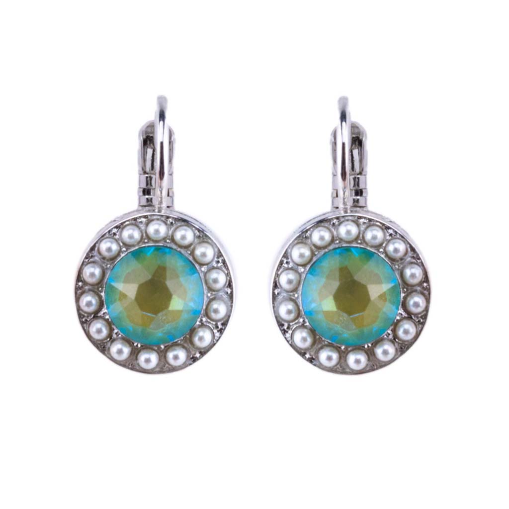 Mariana Earrings Pearl/Aqua on Rhodium Main image