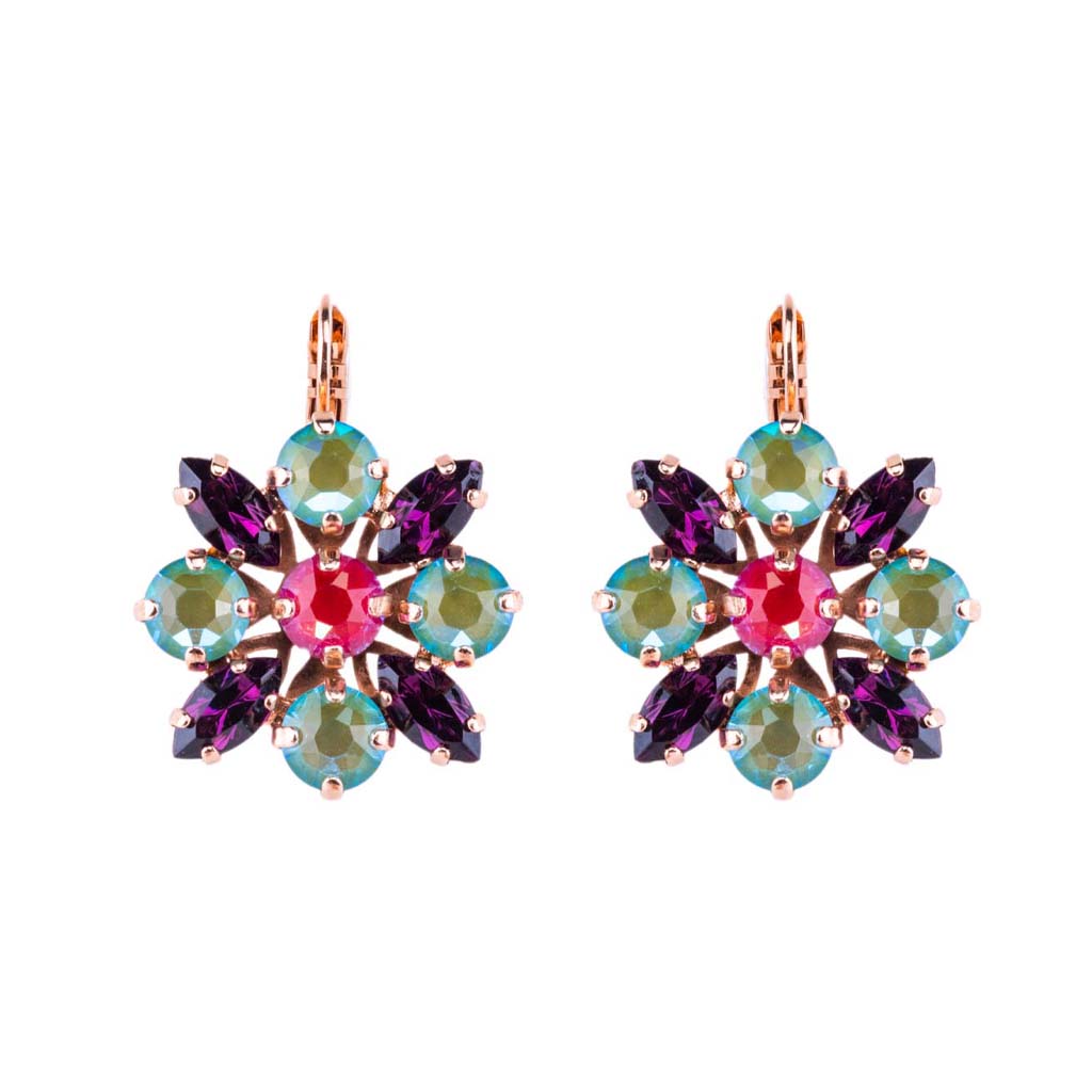 Mariana Marquise Flower Earrings in Enchanted on Rose Gold
