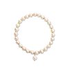 Freshwater Pearl I Am Joy Bracelet With Gold Beads