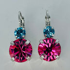 Mariana  Double Drop Earrings in Rainbow Sherbet on Rhodium