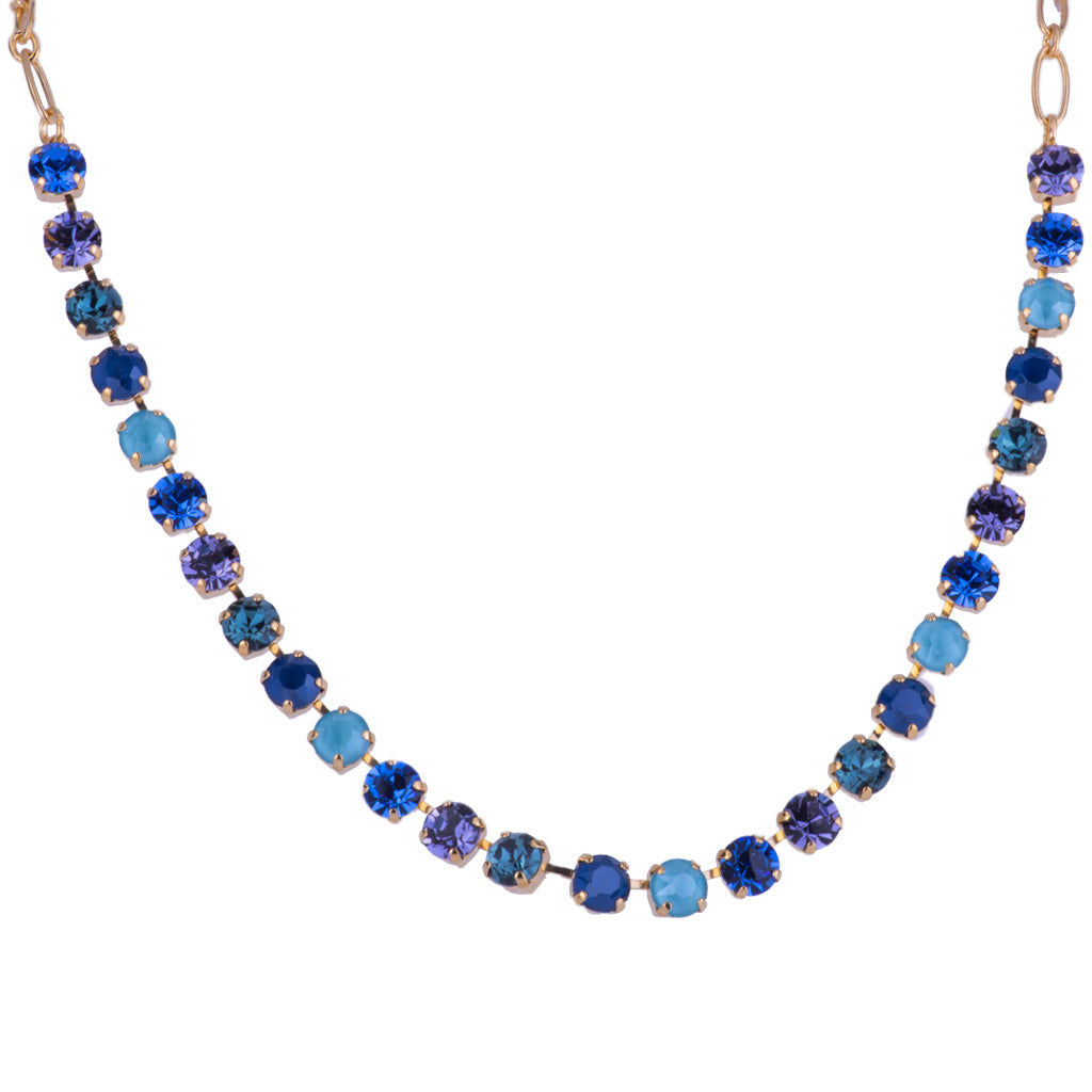Mariana Plain Necklace Electric Blue on Gold