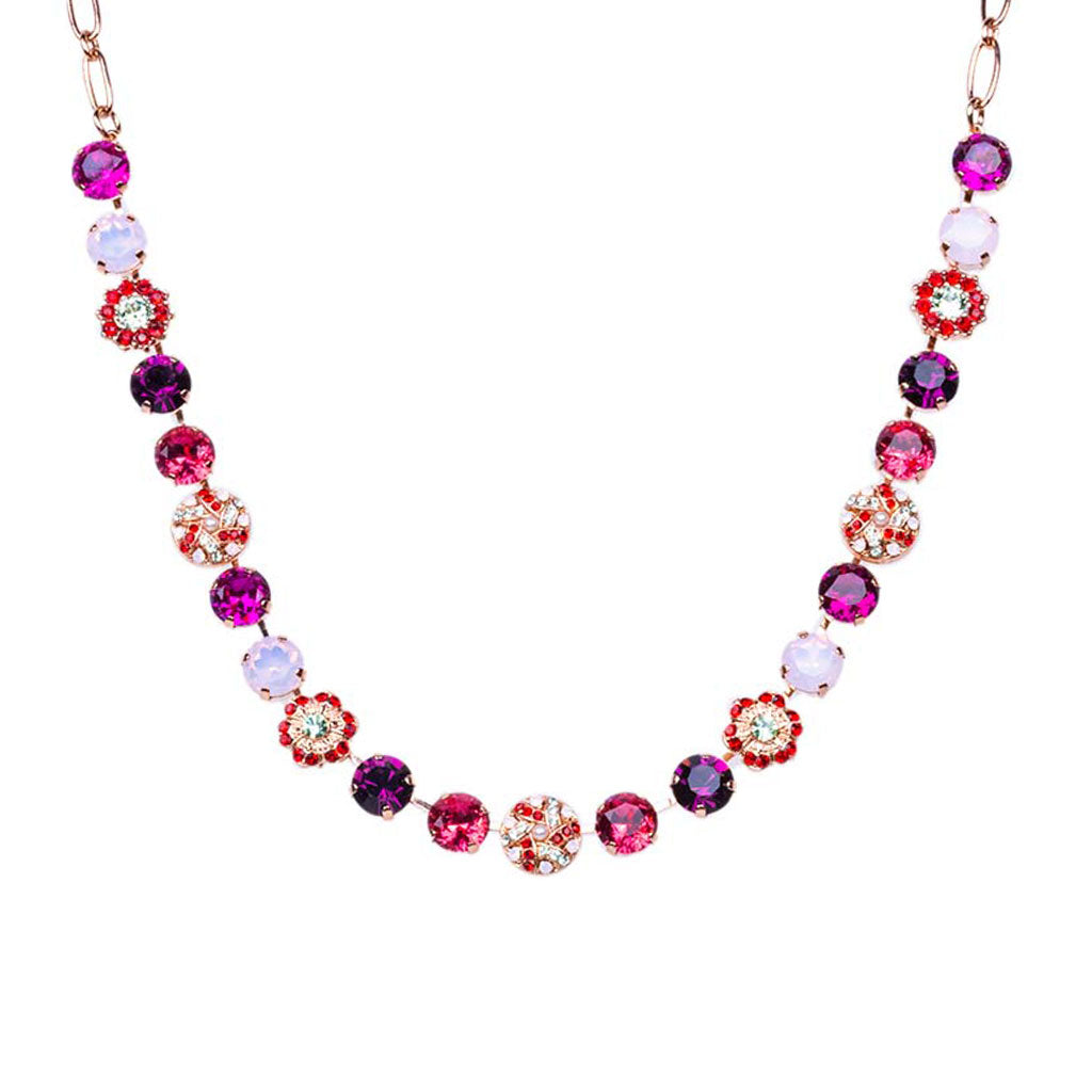 Mariana Medium Necklace With Swirls Enchanted on Rose Gold